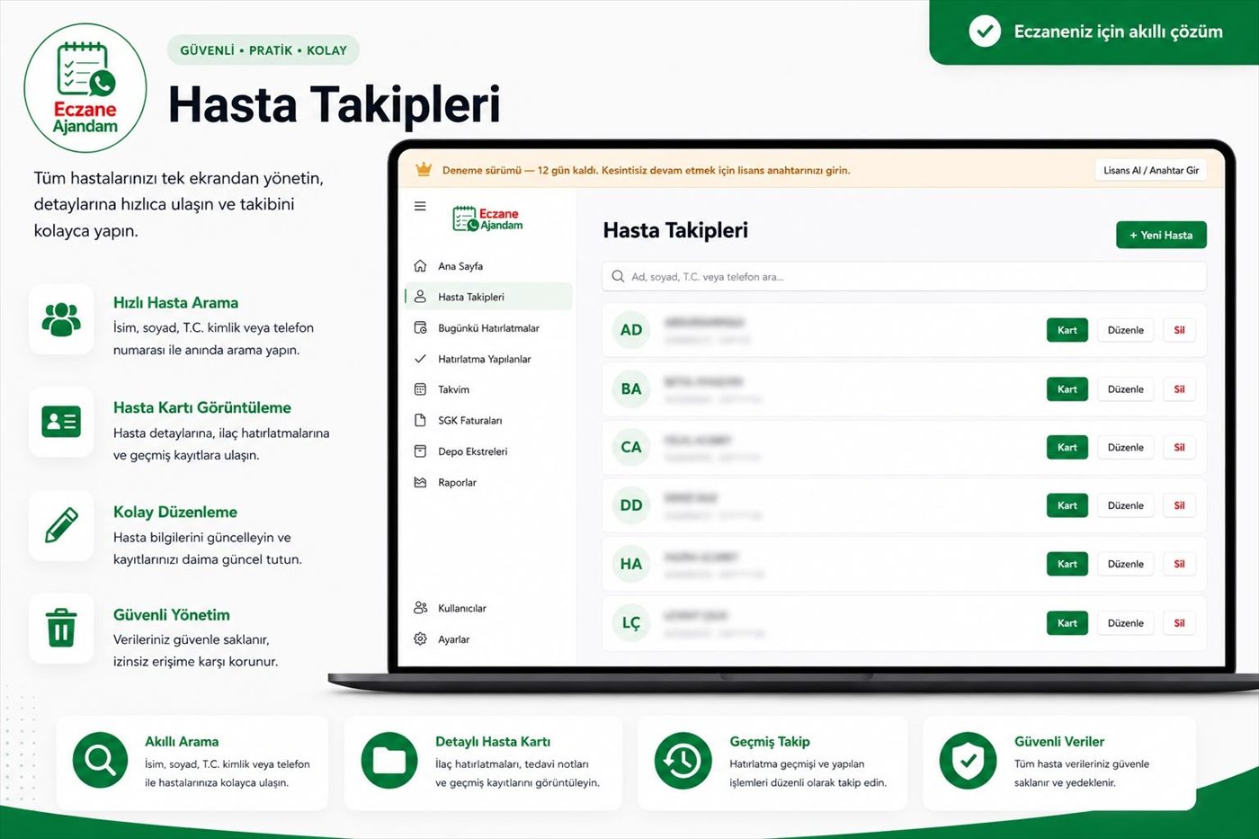 Hasta takipleri — Eczane Ajandam ekran görüntüsü