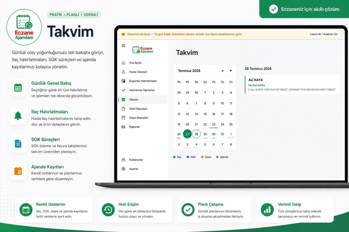 Takvim — Eczane Ajandam ekran görüntüsü