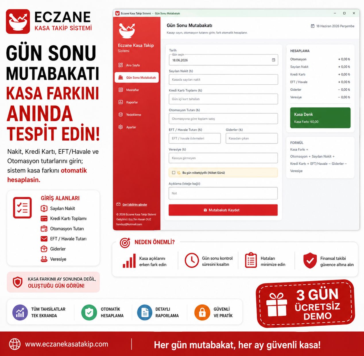 Eczane Kasa Takip Sistemi